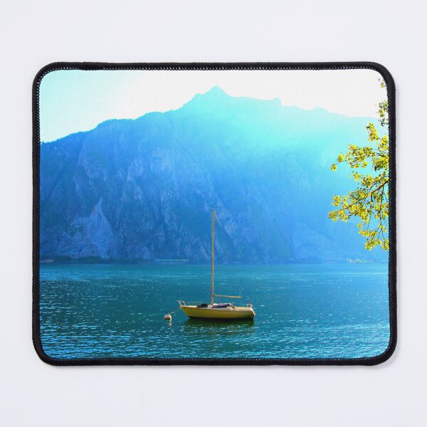 Item preview, View from Lecco at a sailboat moored in Lago di Como designed and sold by Kristina Drozd.