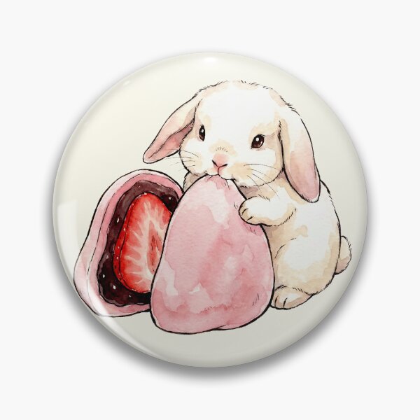 Item preview, Cute Bunny Strawberry Daifuku Mochi Japanese Kawaii designed and sold by Imaginationbeyond.