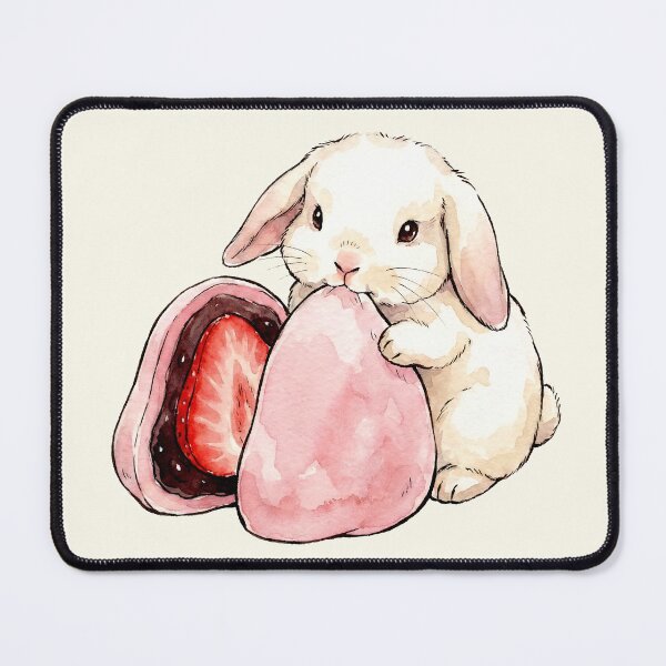 Item preview, Cute Bunny Strawberry Daifuku Mochi Japanese Kawaii designed and sold by Imaginationbeyond.