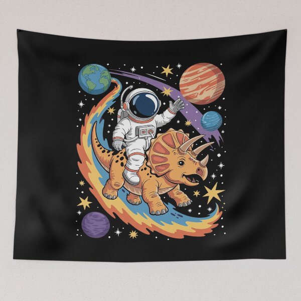 Item preview, Astronaut Planets Dino Triceratops Dinosaur Space Galaxy designed and sold by joyouartArt.
