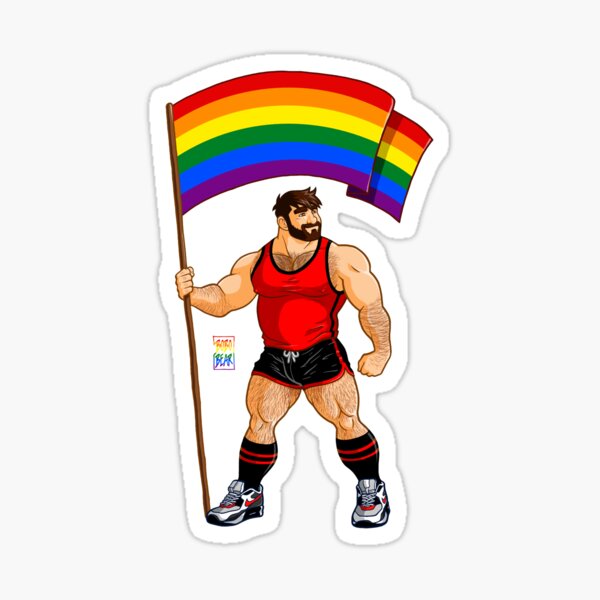 ADAM LIKES PRIDE FLAG - RED OUTFIT Sticker