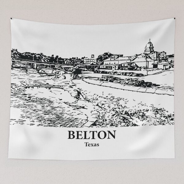 Item preview, Belton TX - Ink Cityscape Illustration designed and sold by Lakeric Cityscapes.