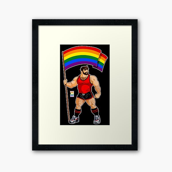 ADAM LIKES PRIDE FLAG - RED OUTFIT Framed Art Print