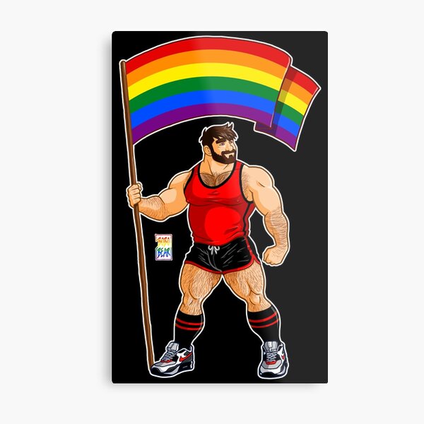 ADAM LIKES PRIDE FLAG - RED OUTFIT Metal Print