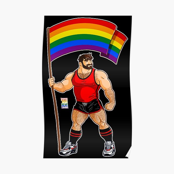 ADAM LIKES PRIDE FLAG - RED OUTFIT Poster