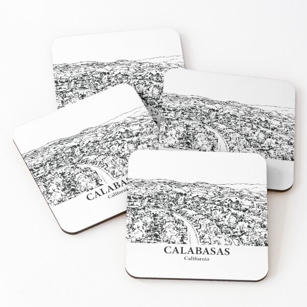 Item preview, Calabasas CA - Ink Cityscape Illustration designed and sold by Lakeric Cityscapes.
