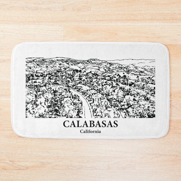 Item preview, Calabasas CA - Ink Cityscape Illustration designed and sold by Lakeric Cityscapes.