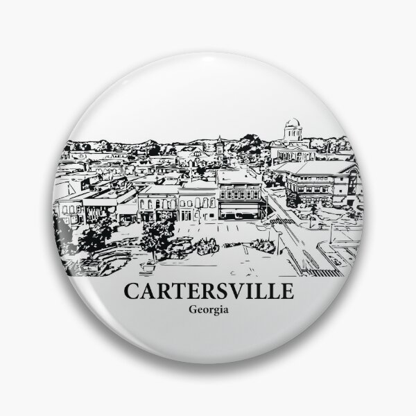 Item preview, Cartersville GA - Ink Cityscape Illustration designed and sold by Lakeric Cityscapes.