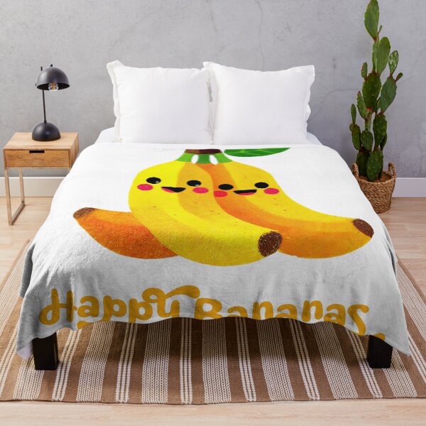 Item preview, Happy Bananas Cheerful Cartoon Fruit Art designed and sold by ForeverPrintsOK.