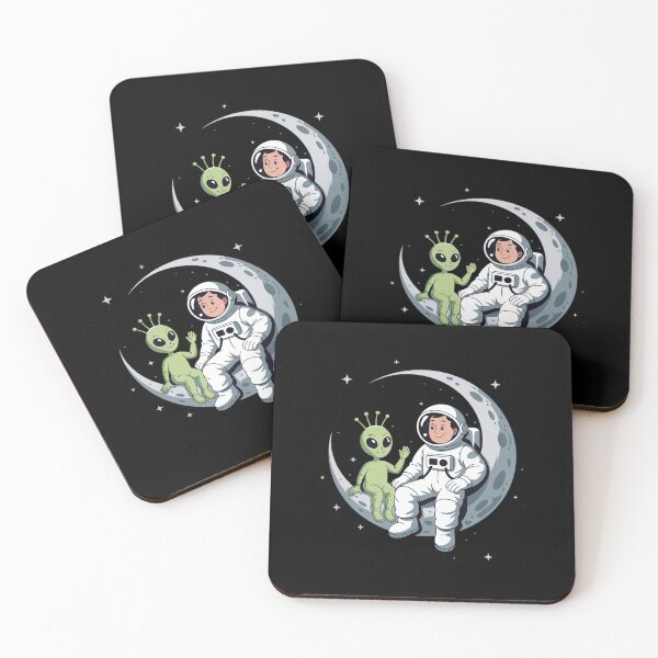 Item preview, Astronaut Reading Book To Alien Moon Space Women Kids Men designed and sold by joyouartArt.