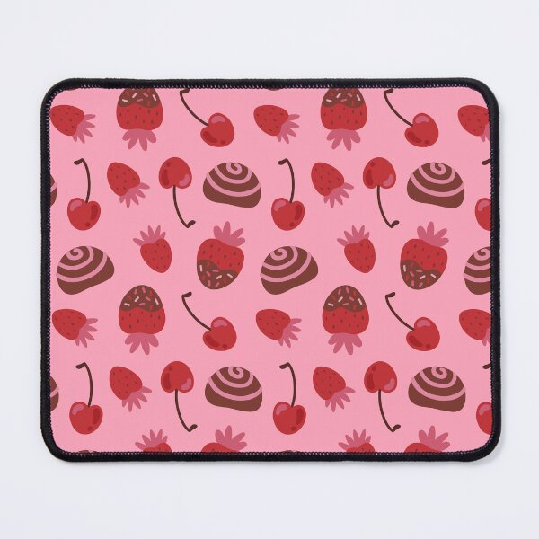 Item preview, Chocolate Strawberries and Cherries on Pink designed and sold by Kusaka.art.