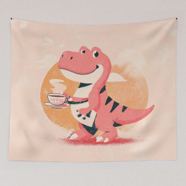 Item preview, Dinosaur enjoying a cup of tea designed and sold by anytka.