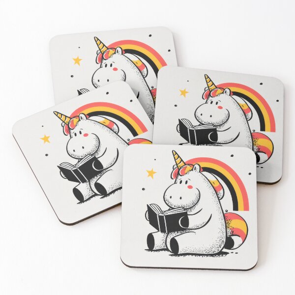 Item preview, Unicorn reads a book with a rainbow designed and sold by anytka.