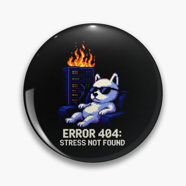 Item preview, Error 404 Stress Not Found Programmer Humor Pixel Art designed and sold by SplashTastic.