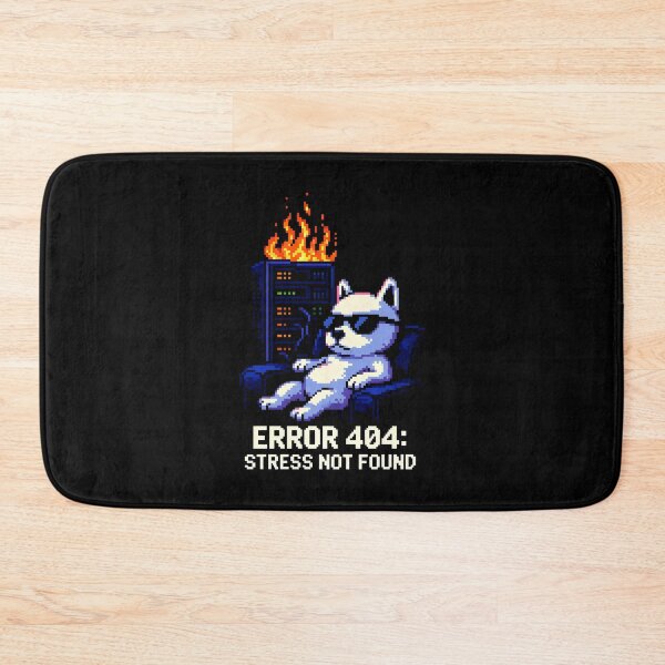 Item preview, Error 404 Stress Not Found Programmer Humor Pixel Art designed and sold by SplashTastic.