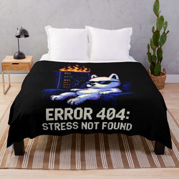Item preview, Error 404 Stress Not Found Programmer Humor Pixel Art designed and sold by SplashTastic.