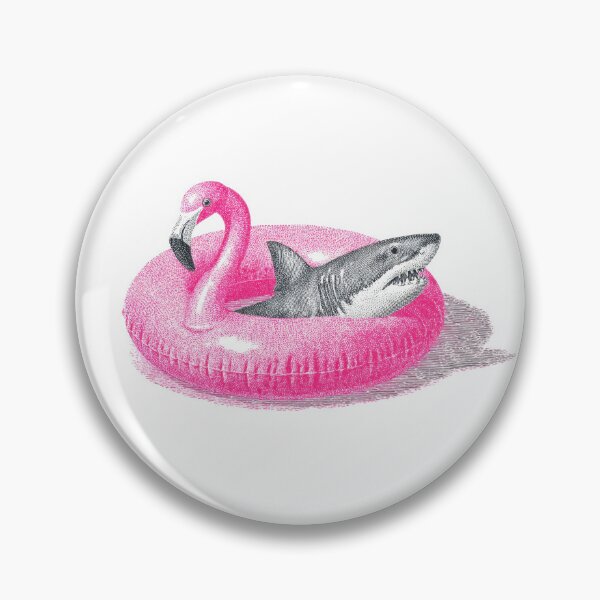 Item preview, Flamingo float with a shark inside designed and sold by anytka.