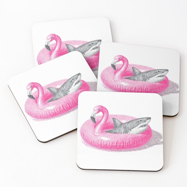Item preview, Flamingo float with a shark inside designed and sold by anytka.