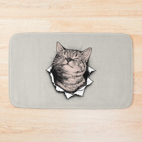 Item preview, Satisfied Grinning Cat Cute Illustration Paper Effect designed and sold by CreareAT.