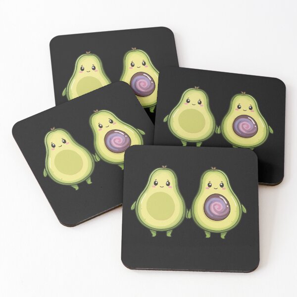 Item preview, Minimalist Kawaii Avocado Couple - Best Friends Illustration designed and sold by ArtByMarcy.