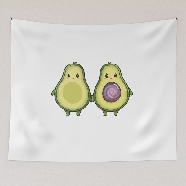 Item preview, Minimalist Kawaii Avocado Couple - Best Friends Illustration designed and sold by ArtByMarcy.