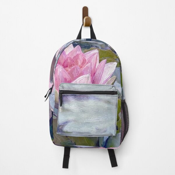 Item preview, Pink Water Lilies Oil Painting Style | Impressionist Pond designed and sold by VistaPainterArt.
