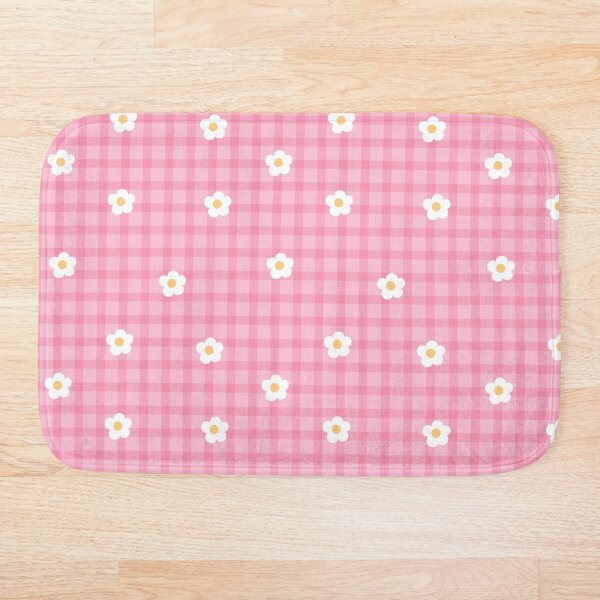 Item preview, Pink Gingham Daisy Floral Pattern designed and sold by Kusaka.art.