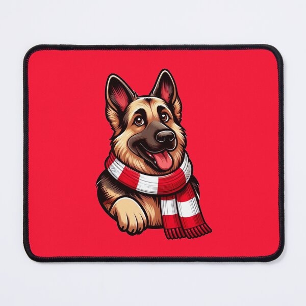 Item preview, Aberdeen Fan: Cute German Shepherd With Red/White Scarf designed and sold by AberDons.