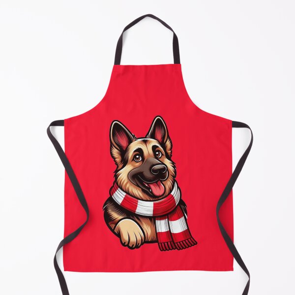 Item preview, Aberdeen Fan: Cute German Shepherd With Red/White Scarf designed and sold by AberDons.