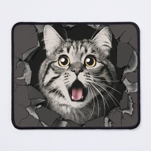 Item preview, Startled Cat in a Wall Breakthrough Halftone Pop Art designed and sold by CreareAT.