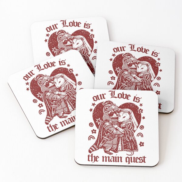 Item preview, Our love is the main quest, Medieval Valentine's, funny raccoon possum meme designed and sold by borenclolahroy.