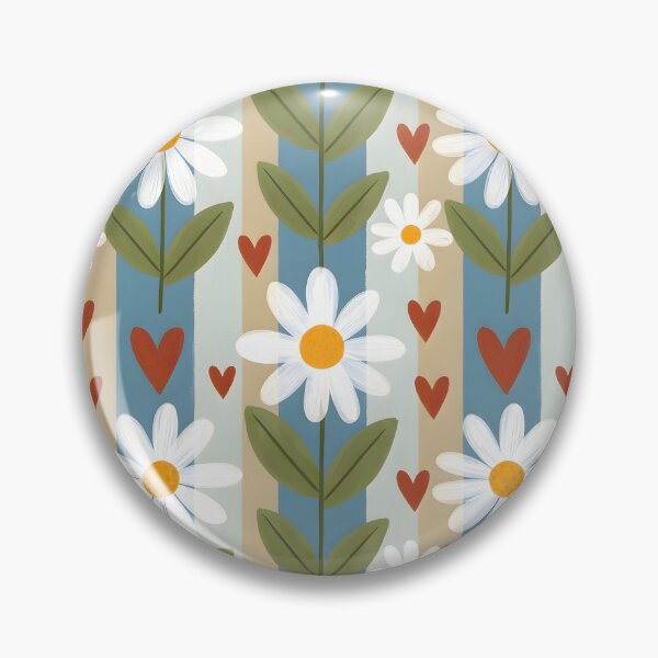 Item preview, Daisy Red Love Heart with Stripes designed and sold by FRH Design ⭐⭐⭐⭐⭐.