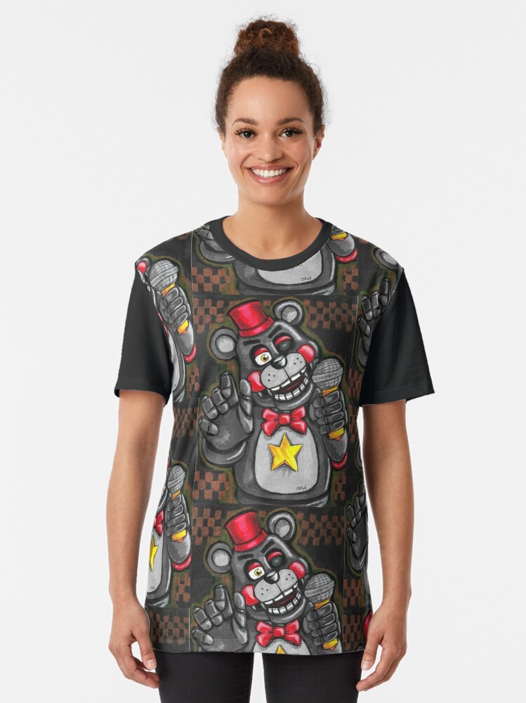 Five Nights at Freddy's Characters and Cameras Boy's Black Long Sleeve  Shirt-L 