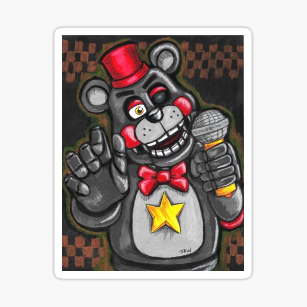 Freddy Bear Stickers Redbubble - five nights at freddys golden freddyyellow bear roblox