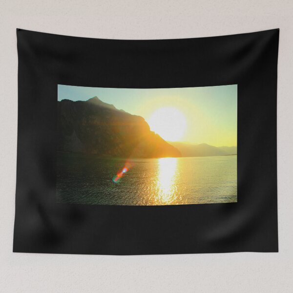Item preview, Scene from Lecco with sun and promontories designed and sold by Kristina Drozd.
