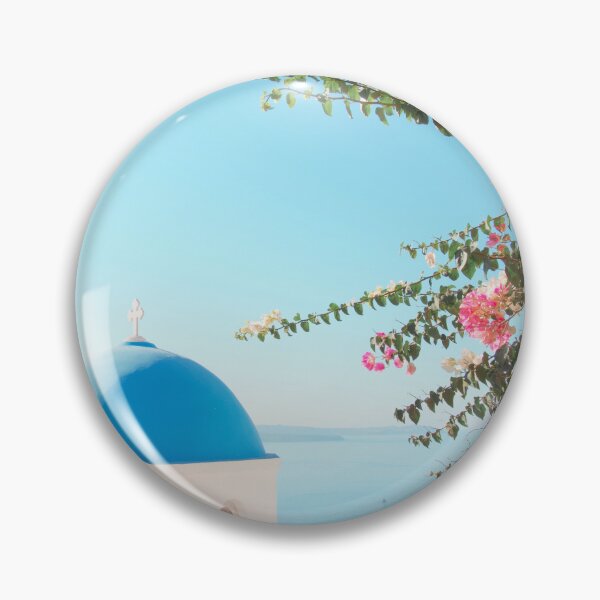 Item preview, Church and flowers in Santorini designed and sold by Sasas Design.