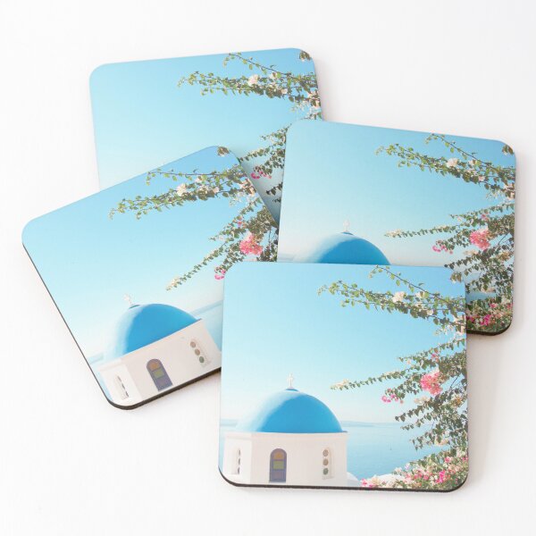 Item preview, Church and flowers in Santorini designed and sold by Sasas Design.