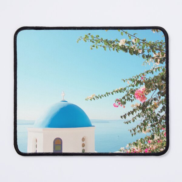 Item preview, Church and flowers in Santorini designed and sold by Sasas Design.