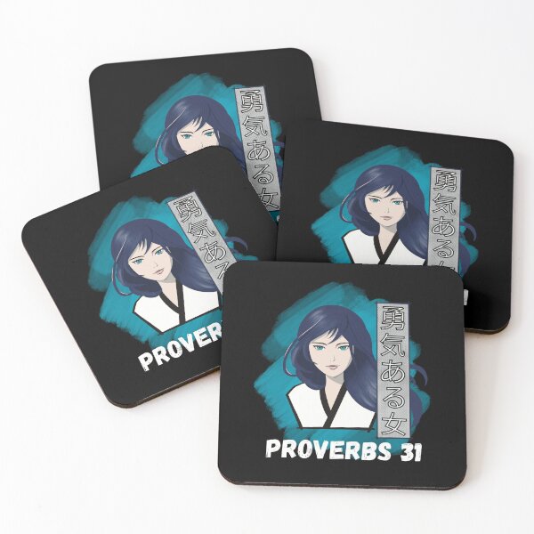 Item preview, Proverbs 31 Woman of Valor | Anime Art | Bible Verse Inspirational Japanese Kanji  designed and sold by FruitfullyC.