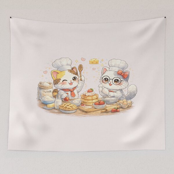 Artikelvorschau, Mochi & Lumi – Kawaii-Katzen backen süße Leckereien entworfen und verkauft von Mochi Studio.