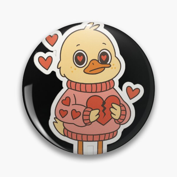 Item preview, Sad Cute Duckling Broken Heart Retro Kawaii Aesthetic Sticker designed and sold by TSE DESIGN.