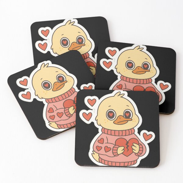 Item preview, Sad Cute Duckling Broken Heart Retro Kawaii Aesthetic Sticker designed and sold by TSE DESIGN.