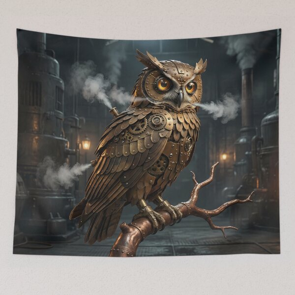 Item preview, Mechanical Owl - Steampunk Owl & Wisdom designed and sold by Neon Nature Studio.
