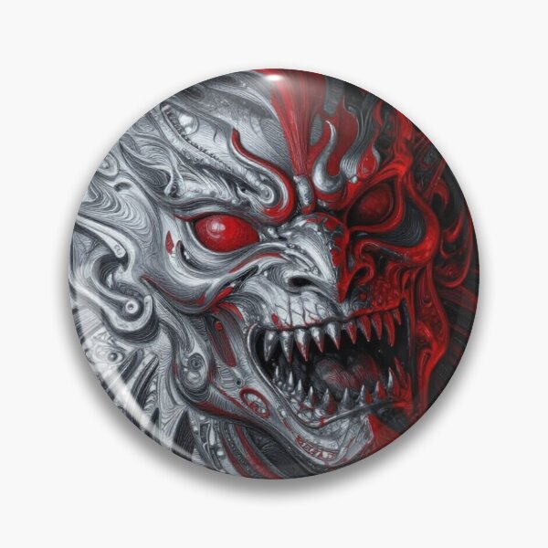 Item preview, Surreal Demon Mask Art with Metallic Drama and Fiery Fantasy Energy designed and sold by FotoworldEdel.