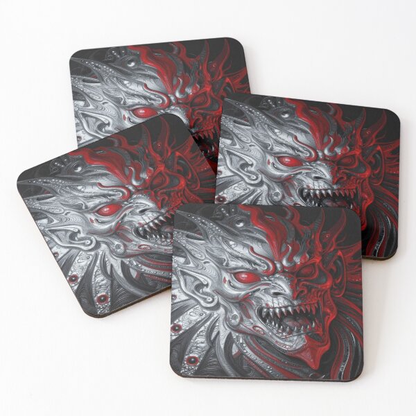 Item preview, Surreal Demon Mask Art with Metallic Drama and Fiery Fantasy Energy designed and sold by FotoworldEdel.