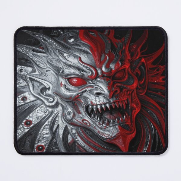 Item preview, Surreal Demon Mask Art with Metallic Drama and Fiery Fantasy Energy designed and sold by FotoworldEdel.