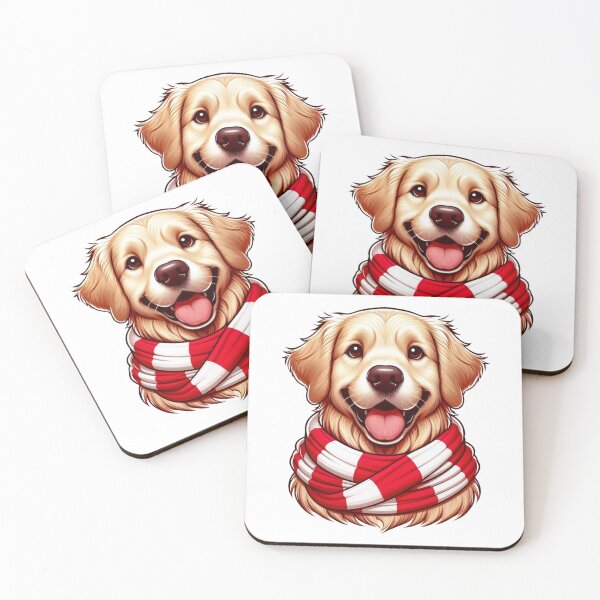 Item preview, Aberdeen Fan: Golden Retriever With Red/White Scarf designed and sold by AberDons.