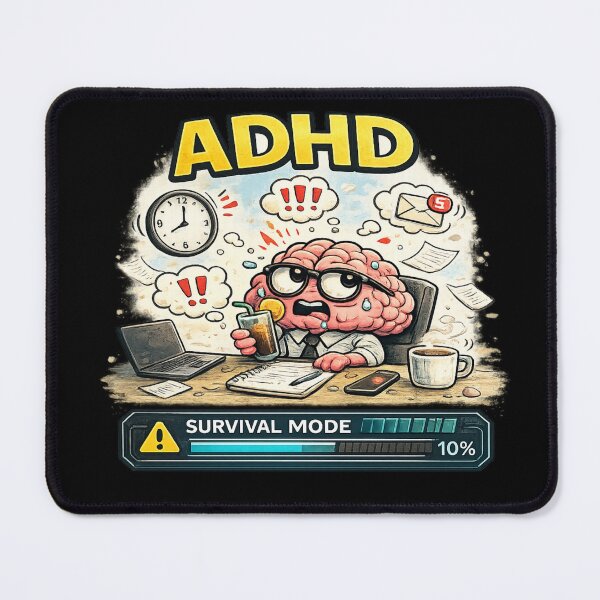Item preview, ADHD Survival Mode Funny Brain Work Stress Design designed and sold by FeralMindStudio.