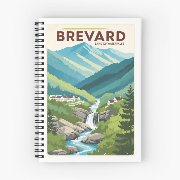 Item preview, Brevard NC Waterfall Retro Travel Poster Art designed and sold by bobparduephoto.