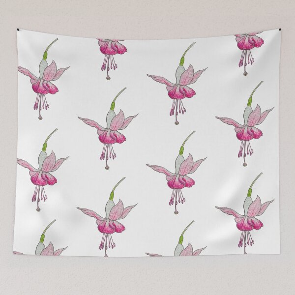 Item preview, fuchsia flower pattern designed and sold by dreamtravel.